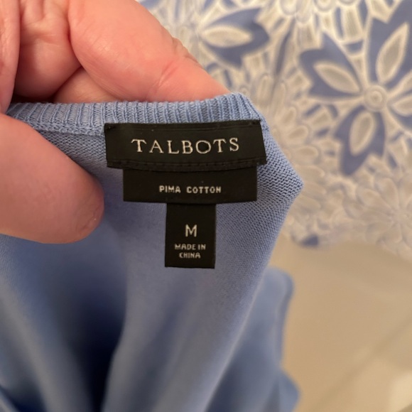 Talbots Periwinkle & White Shift Dress with Matching Sweater Size 8 - Picture 9 of 12